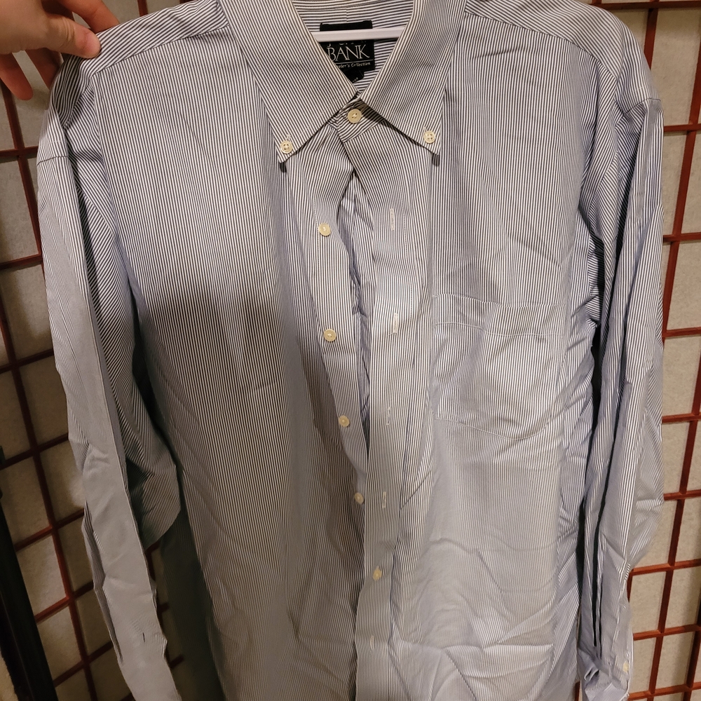 Jos. A. Bank Navy Pinstripe Dress Shirt